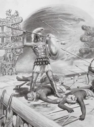 Eine Tat Alexanders des Großen, 326 v. Chr. (Lithografie)