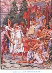 Moses und Aaron vor dem Pharao