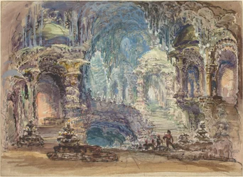 Fantastische Pavillons in einer Grotte