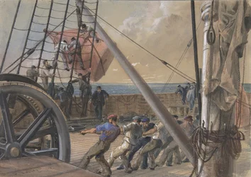 Einen der großen Bojen zum Starten herausbringen, 2. August 1865
