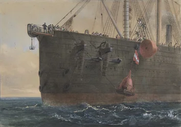 Im Bug der Great Eastern: Das Kabel ist gebrochen und verloren, Vorbereitung zum Greifen, 2. August 1865
