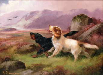 Jagdhunde (eines von einem Paar)