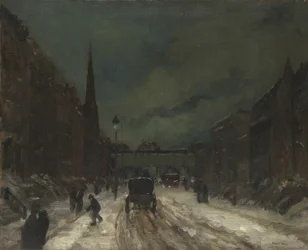 Straßenszene mit Schnee (57th Street, NYC), 1902
