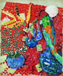 Stillleben mit einem Papagei, 1907