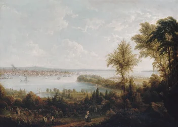 Blick auf die Bucht und Stadt New York von Weehawken