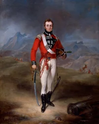 Porträt von Major Lambert Brabazon Urmston, in der Uniform des 45. Regiments