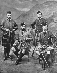 Die vier Söhne von Königin Victoria in Abergeldie, 1881