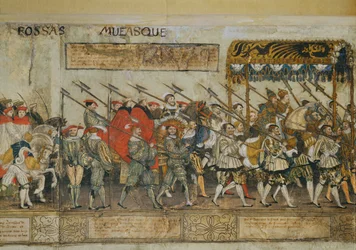 Kavalkade zur Feier der Krönung von Kaiser Karl V. in Bologna