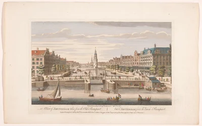 Ansicht der Oudeschans in Amsterdam vom IJ aus gesehen
