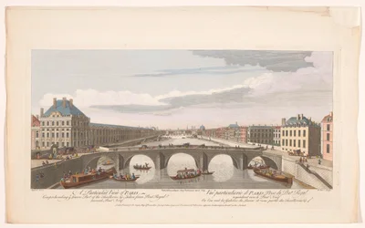 Ansicht der Pont Royal über die Seine in Paris, Blickrichtung Pont Neuf