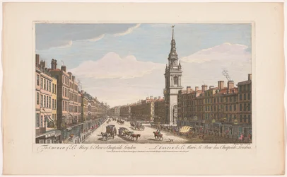 Ansicht der Kirche Saint Mary-le-Bow an der Straße Cheapside in London