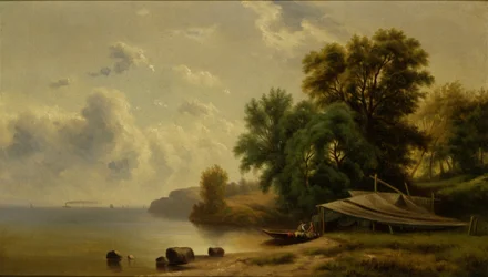 Landschaft mit Lagerplatz