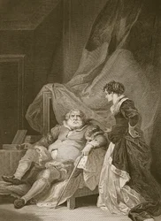 Heinrich VIII. und Catherine Parr, graviert von George Noble, Illustration aus David Humes 