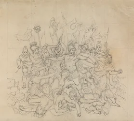 Skizze einer Kampfszene, aus Shakespeares Stück, Titus Andronicus