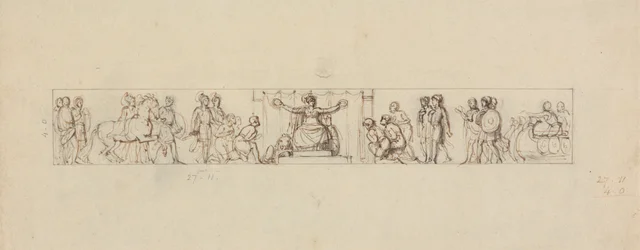 Studie für ein Relief mit romanischen Figuren