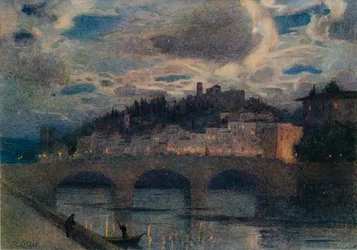 Mondlicht am Arno, Florenz, ca. 1907
