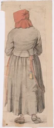 Von hinten stehende moralische Frau