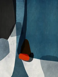 Moderne blaue und rote Formen
