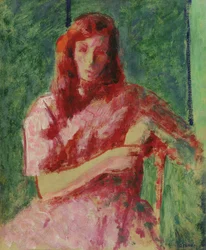 Ein trauriges junges Mädchen (Die rote Dame)
