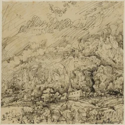 Landschaft mit einer alten Kirche