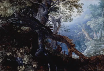 Wald mit Hirschen, um 1608-10