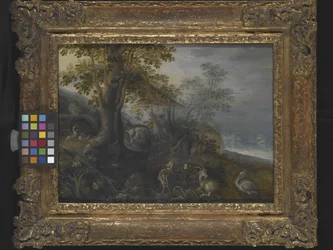 Landschaft mit Tieren