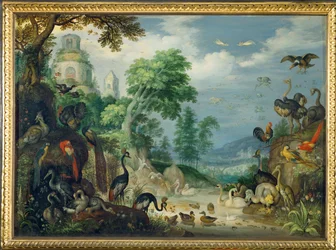 Landschaft mit Vögeln