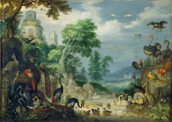 Landschaft mit Vögeln