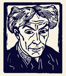 Selbstporträt von Roger Fry (1866 - 1934), Xylographie von 1921