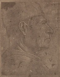 [Zeichnung des Kopfes eines Mannes im Profil von Agnolo Gaddi]