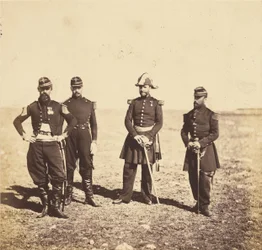 General Bennet und die Offiziere seines Stabes.