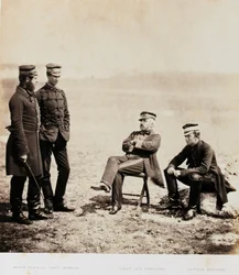 Generalmajor Henry William Barnard und Stab, aus einem Album mit 52 Fotografien zum Krimkrieg, 1855