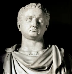Büste des Vespasian (Titus Flavius Vespasianus) (9-79 n. Chr.), römischer Kaiser, Rom, Kapitolinische Museen - Büste des Kaisers Flavius Vespasian (9-79 n. Chr.) - Marmorskulptur, römische Zivilisation - Kapitolinisches Museum, Rom