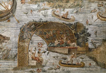 Detail des Nilotischen Mosaiks von Preneste (Palestrina) aus dem Heiligtum der Göttin Fortuna Primigenia, 80 v. Chr.