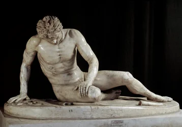 Sterbender Gallier - Der sterbende Galater - Sterbender Galaterkrieger Marmorskulptur der Ludovisi-Gruppe nach dem Originalbronze von 220-210 v. Chr. Höhe 93 cm Rom, Musei Capitolini