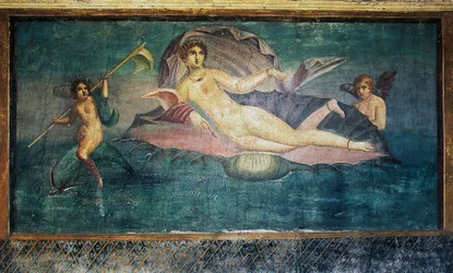 Fresko, das Venus darstellt, Haus der Venus in der Muschel, Pompeji (Unesco-Welterbeliste)