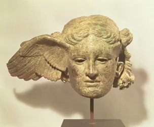 Kopf des Hypnos, oder Schlaf, 1.-2. Jahrhundert n. Chr., Kopie eines hellenistischen Originals, gefunden in Civitella d