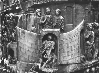 Marcus Aurelius empfängt einen Boten, Detail von der Säule des Marcus Aurelius, 180-196 n. Chr.