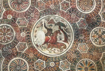 Mosaik mit Jagdszene, 4. Jahrhundert n. Chr.