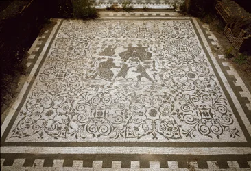 Bodenmosaik des Hauses von Dionysos und Ariadne, 2. Jahrhundert (Fotografie)
