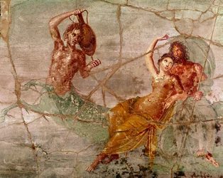 Römische Kunst: „Neptun, Poseidon und Amphitrite“, römisches Fresko aus Pompeji, Italien, 60-80 n. Chr.