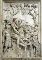Der römische Kaiser Mark Aurel begnadigt die besiegten Feinde, ca. 176-180