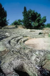 Römische Überreste von Pollentia, Detail des Amphitheaters, Alcudia, Mallorca, Spanien