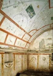 Römische Kunst: Ansicht des Grabes von Caivano. 100-150 n. Chr. Neapel, Museo Archeologico Nazionale