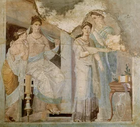 Sklave kämmt das Haar eines Mädchens, Herculaneum, Dritter Stil