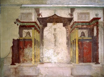 Südwand des Maskenzimmers, Haus des Augustus, Palatin, Rom