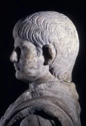Togastatue des jungen Nero, Seitenansicht des Kopfes, ca. 50 n. Chr. (Detail)