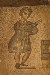 Zwei Apsidenraum, Bodenmosaik, Villa Romana del Casale, Piazza Armerina, Sizilien, Italien (Foto)