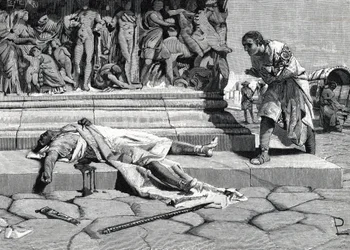 Die Leiche von Publius Clodius Pulcher (92-52 v. Chr.) auf der Via Appia in Rom gefunden