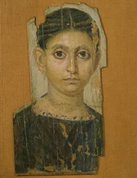 Mumienporträt einer Frau, aus Fayum, spätes 3. Jahrhundert n. Chr.